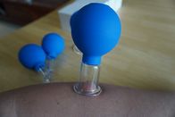 da família de vidro da massagem do corpo da sução da cabeça do PVC dos copos do vácuo 4Pcs/Set azul acupuntura meridiana colocando