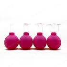 4 PCes diferentes   Copos manuais da sução copos seguros reusáveis da sução da massagem do copo das celulites do silicone dos anti que colocam o copo da terapia