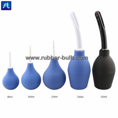 Lavagem anal limpa preta do jogo 7.6oz do bulbo do enema do silicone para mulheres dos homens com o bocal Hose+4 substituível de 19.7in (preto)