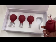 Ventosas de vidro com lâmpada de borracha, 4 unidades, conjunto de ventosas de borracha, conjunto de ventosas a vácuo de borracha