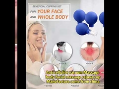 Conjunto de terapia de ventosas de vidro facial anticelulite de 4 tamanhos