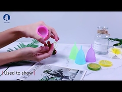 O copo macio menstrual do período reduz-se limitar 1/2 - proteção do escape da hora da hora