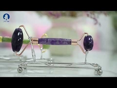 Rolo de beleza facial para cuidados com a pele, massageador de quartzo rosa, rolo de jade